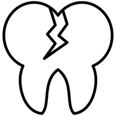 Broken Tooth Line Icon Style