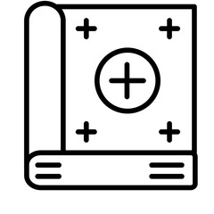 Medical Book Line Icon Style