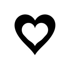 Black Heart Shape: Simple Minimalist Love Symbol Design. Perfect for Valentine's Day cards, romantic projects, and more.  A clean vector graphic.