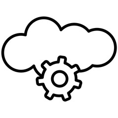 Cloud Settings Line Icon Style