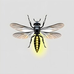 Realistic Firefly Icon – Sharp Outlines & Soft Lighting