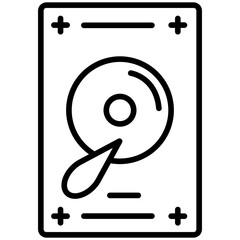 Hard Disk Line Icon Style