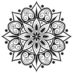 MANDALA DESIGN BLACK AND WHITE COLORE