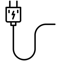 Power Plug Line Icon Style