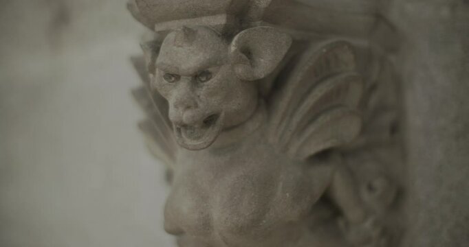 little stone figure decoration in cathedral