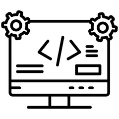 Software Development Line Icon Style