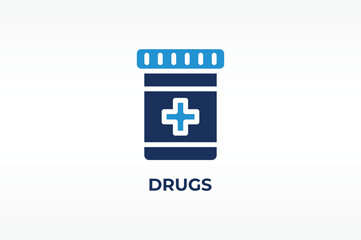 Fototapeta premium DRUGS vector, icon or logo sign isolated symbol illustration