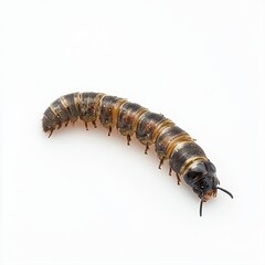 Bee Larva Isolated on White Background for Educational Content