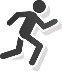 running man icon on white background