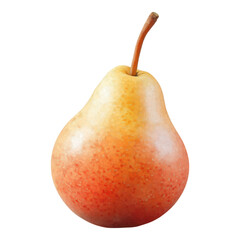 Lifelike pear illustration, gentle shadows, transparent backdrop, ideal for digital design and culinary presentations