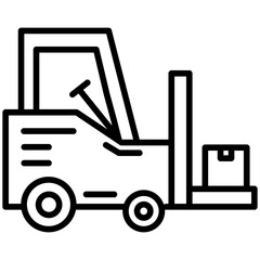 Forklift Line Icon Style