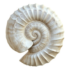 Obraz premium Seashell with delicate shading, transparent background, ideal for digital designs, illustrations, and marine-themed projects.