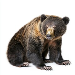 Fototapeta premium Cave Bear Isolated on White Background for Educational Content