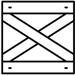 Wooden Box Line Icon Style