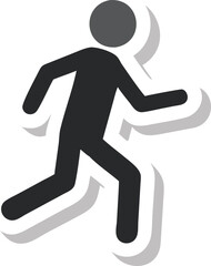 running man icon on white background