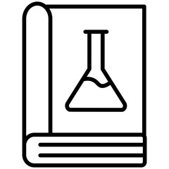 Chemistry Book Line Icon Style