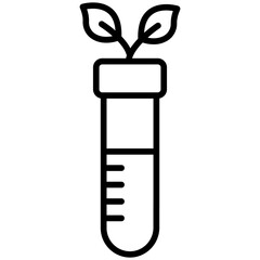 Plany Test Tube Line Icon Style