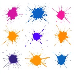 Colorful Grunge Header Set for Holi Festival Vector Design