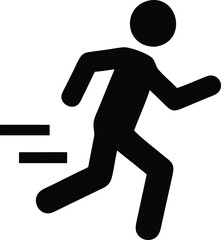 running man icon on white background