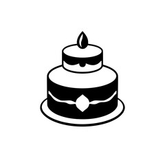 A delightful two-layered cake, adorned with a single candle, perfect for birthdays and celebrations. This image evokes feelings of joy and festivity.