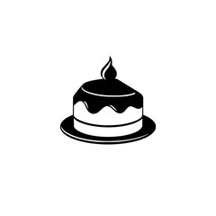 Delicious Cake with Icing and Candle: A Perfect Birthday Treat. Sweet Dessert, Yummy Food, Party Celebration