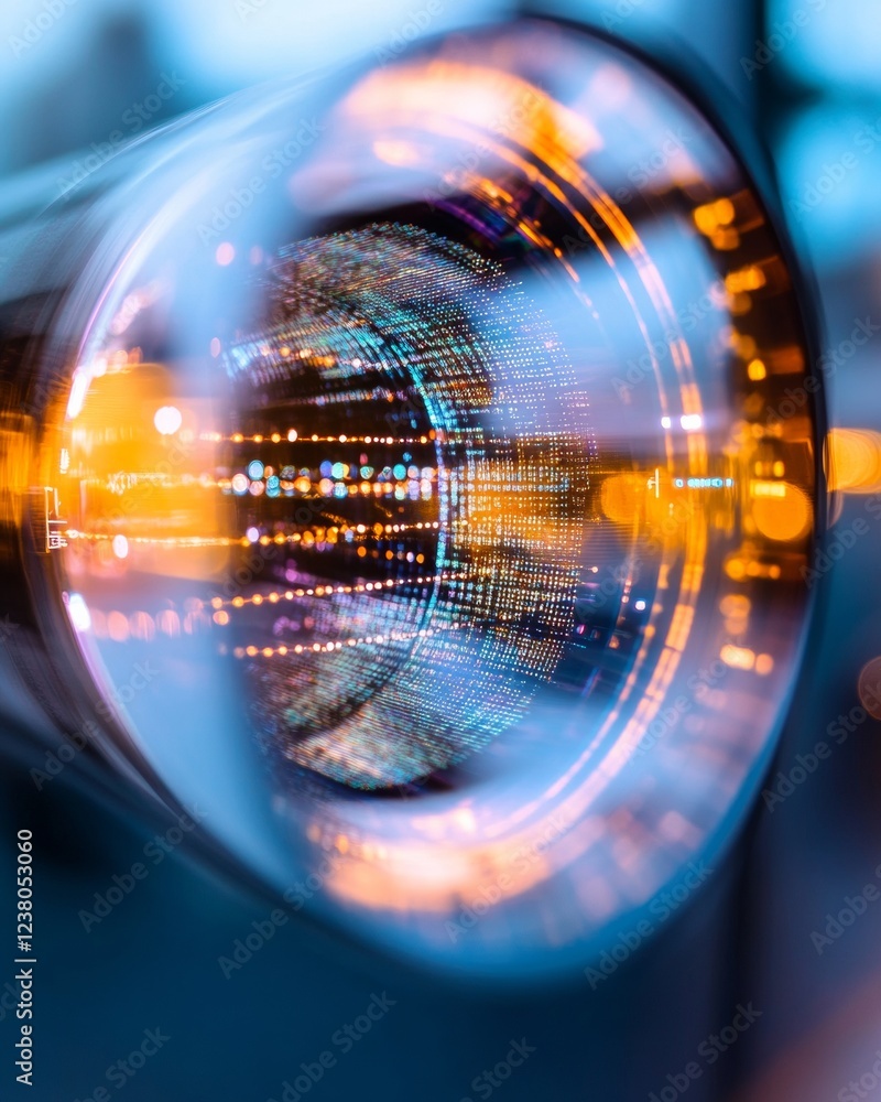 Leinwandbilder futuristic data visualization digital analytics and holographic interface in contemporary business i