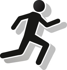 running man icon on white background