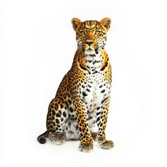 Obraz premium Leopard isolated on white background for marketing campaigns