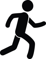 running man icon on white background