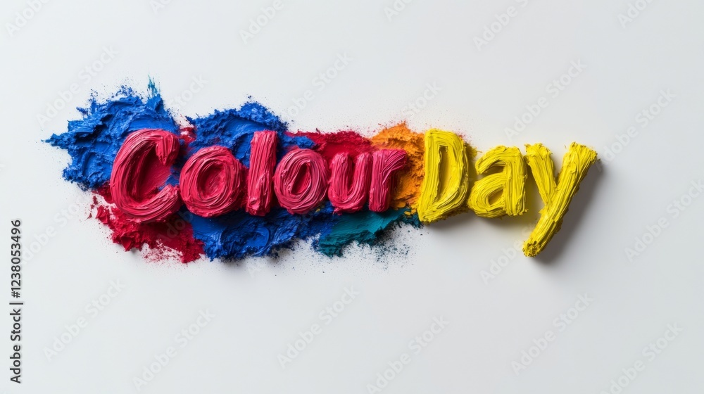 Poster vibrant color typography mixed media paint splatters for creative marketing and design engaging digi