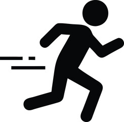 running man icon on white background