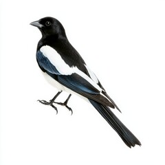 Fototapeta premium Magpie isolated on white background for marketing campaigns