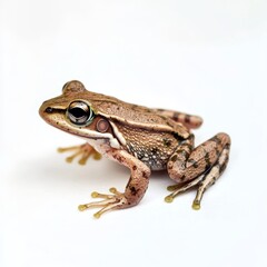 Fototapeta premium Close-up of a Marsh Frog on White Background for Wildlife and Nature Photography