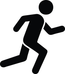 running man icon on white background