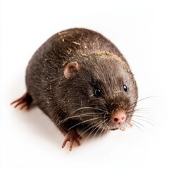 Mole isolated on white background for wildlife marketing campaigns