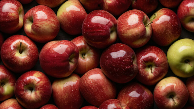 Delicious-Looking Red Apples, Minimalism, Poster Photo Taken In A Studio. simplicity Background.