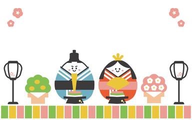 ひな祭り　お雛様　雛人形　かわいいイラスト素材