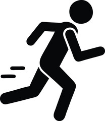 running man icon on white background