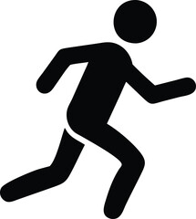 running man icon on white background