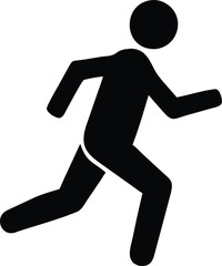 running man icon on white background