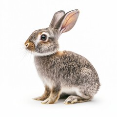 Rabbit Isolated on White Background for Product Photography and Minimalist Compositions