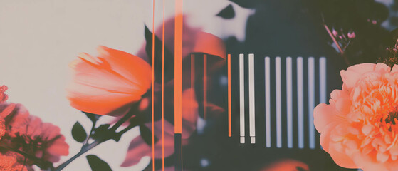 Minimalist collage featuring geometric shapes and podcast download progress