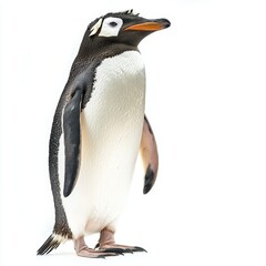 Fototapeta premium Rockhopper Penguin isolated on white background for wildlife marketing campaigns