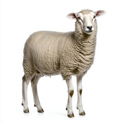 Fototapeta premium Isolated Sheep on White Background for Marketing Campaigns
