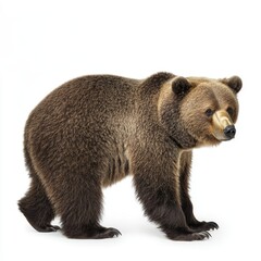 Obraz premium Taiga Bear Isolated on White Background for Wildlife Conservation Campaigns