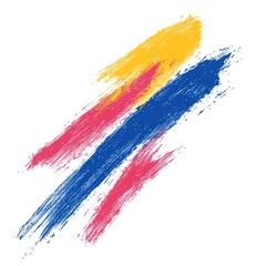 Colorful Hand-Drawn Happy Holi Lettering on Brush Strokes with Swooshes - Festive Spring Calligraphy Design