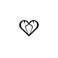 Elegant Heart Symbol: Minimalist Love Icon Design. Perfect for Valentine's Day, wedding invitations, and romantic projects. Simple, stylish, and modern vector graphic.
