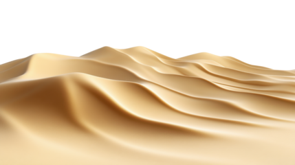 Sand dunes covering the desert landscape on transparent background