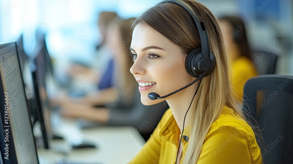 Poster clear interface of online customer support platform on a computer, with space for live chat and serv