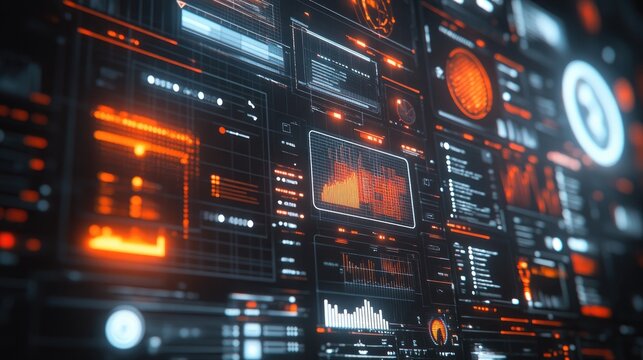 Concept of online advertising tools, with digital ad icons, social media posts, and user interaction data driving marketing performance.